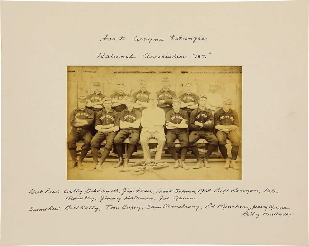 Vintage Sports Photographs - Circa 1890 Fort Wayne Baseball Team Cabinet Photo`