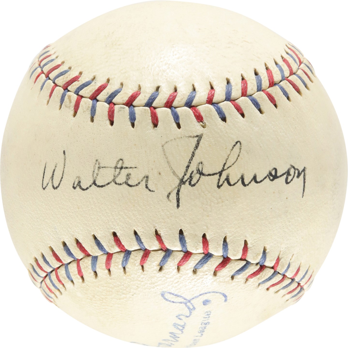 Baseball Autographs - e Finest Walter Johnson Single-Signed Baseball (PSA NM-MT 8 Overall - Highest Graded)