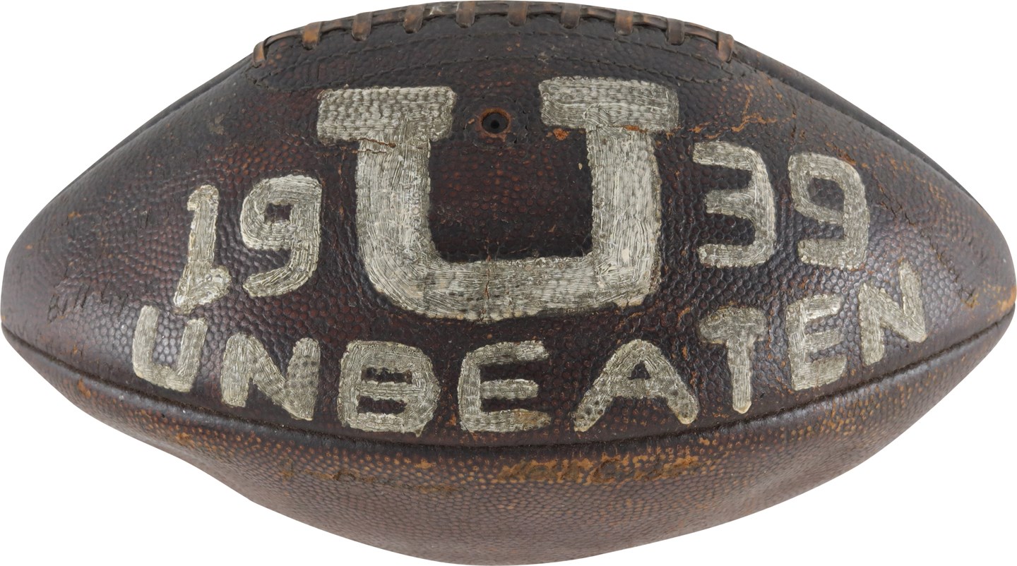 Football - November 25th, 1939, Cornell vs. U-Penn Game Used Football to Complete 8-0 Undefeated Season - Their Last Undefeated Season to Date (Incredible Provenance)