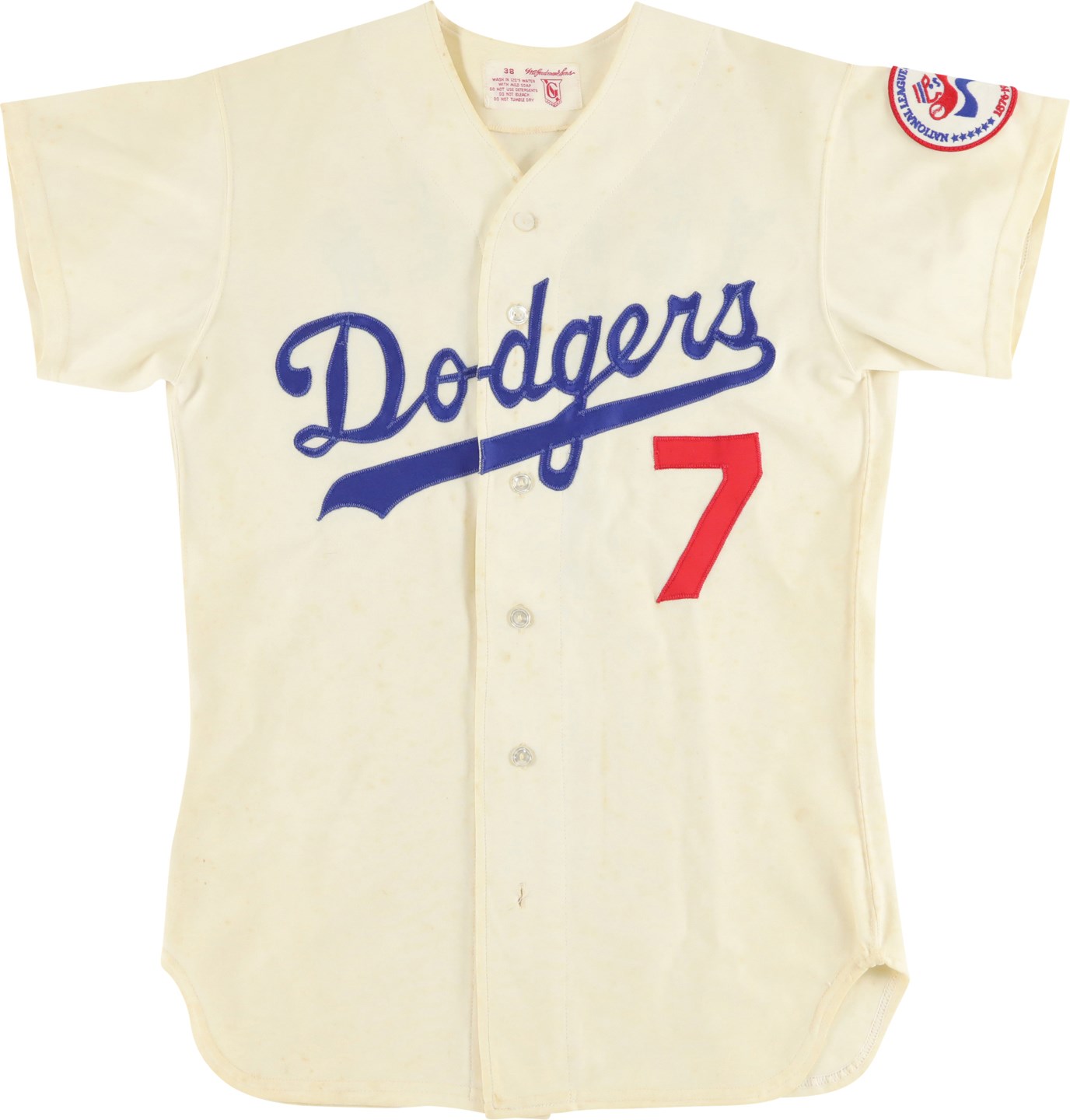 - 1976 Steve Yeager Los Angeles Dodgers Game Worn Jersey