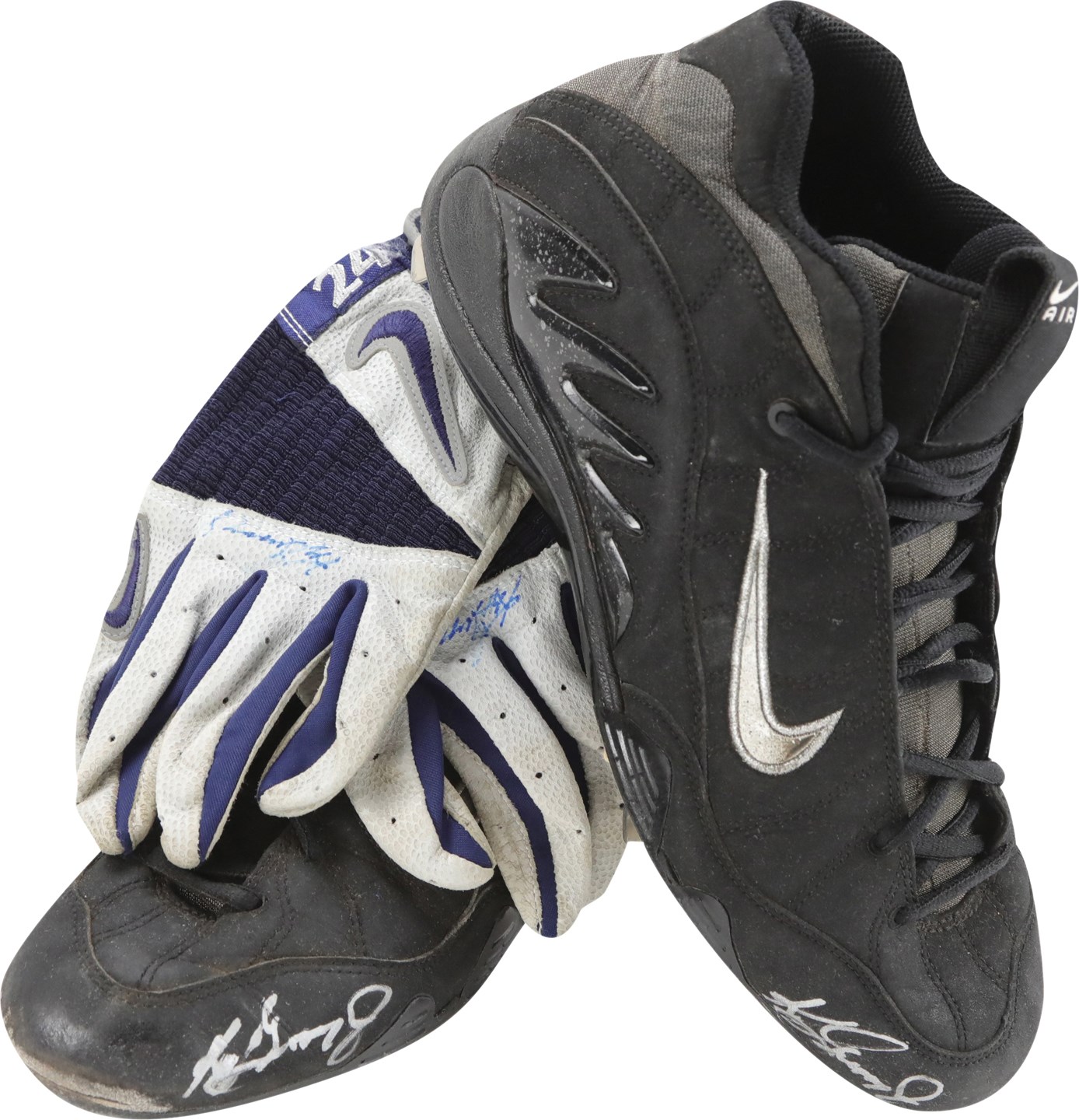 - 1998-99 Ken Griffey Jr. Seattle Mariners Signed Game Used Cleats & Batting Gloves (Griffey Jr. COA)