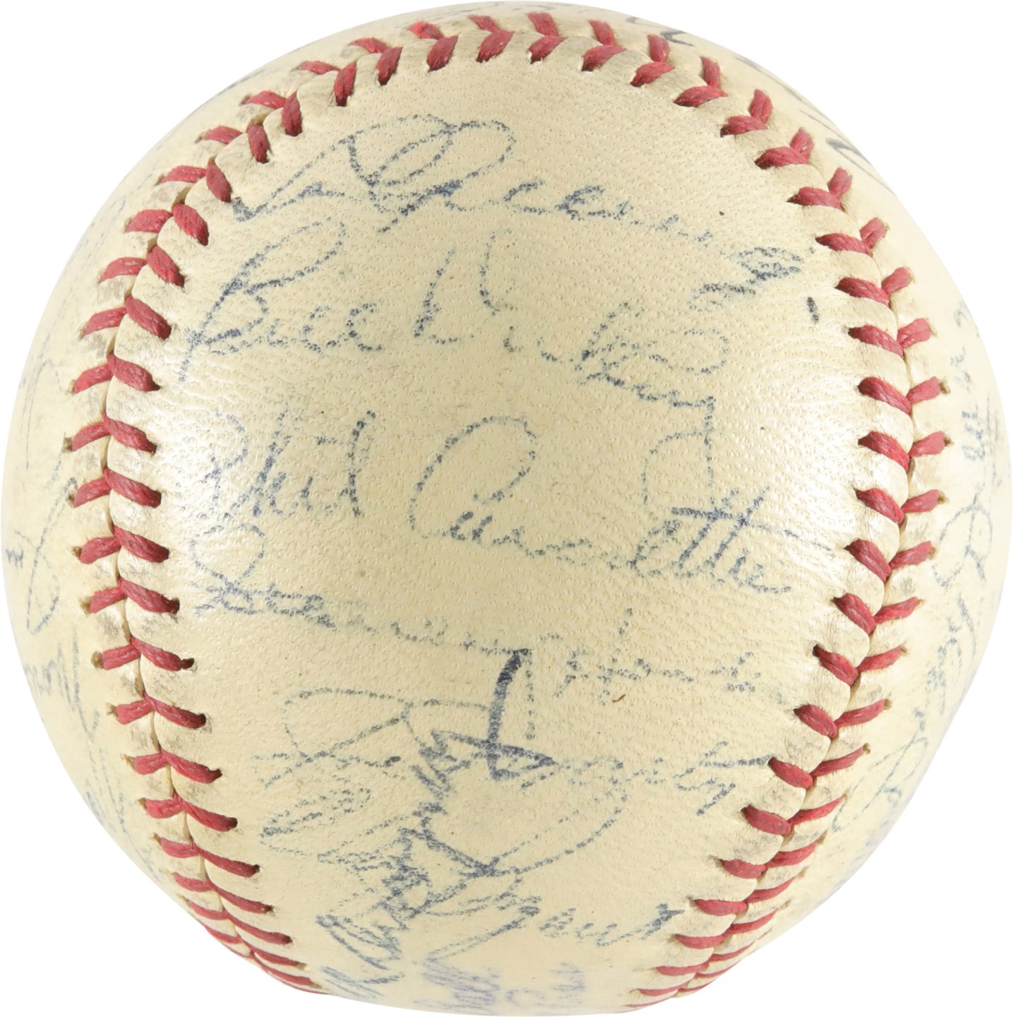Baseball Autographs - 1938 New York Yankees World Champions Team-Signed Baseball with Gehrig & DiMaggio Plus Dizzy Dean and Other Cubs Players - Signed at the World Series (PSA)