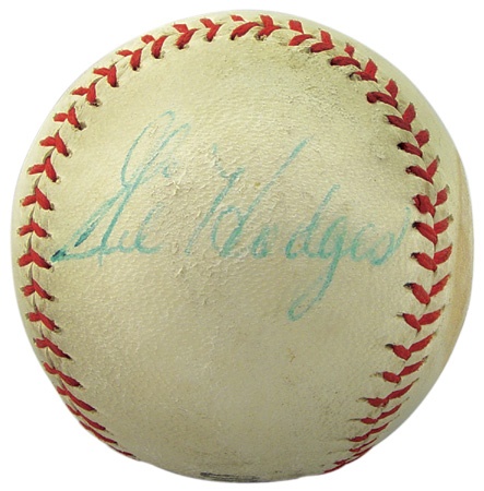 Dodgers - Gil Hodges Single Signed Baseball
