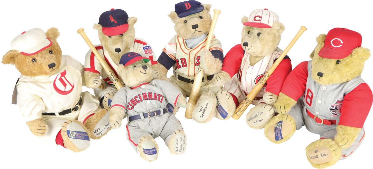 Baseball Memorabilia - Limited Edition Cooperstown Bear Collection (6)