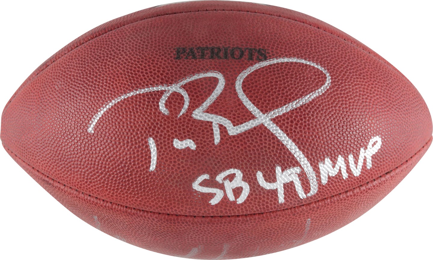 - 2015 Tom Brady & Rob Gronkowski Signed Super Bowl XLIX Game Used Football (Tristar & Beckett)