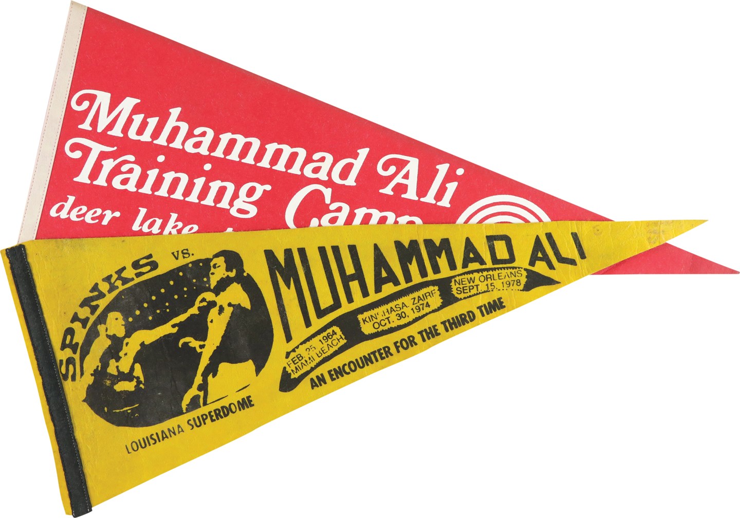 - Pair of 1970s Muhammad Ali Pennants
