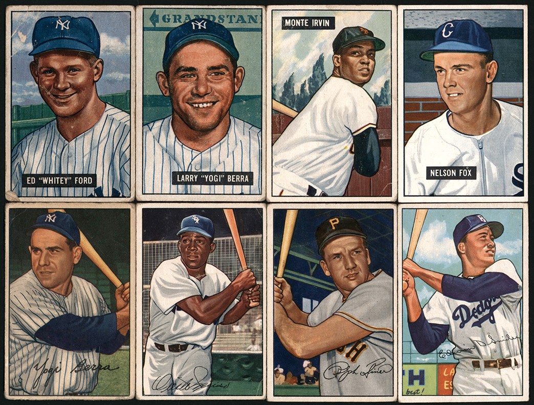 - 1951-1952 Topps & Bowman Collection w/Whitey Ford & Monte Irvin Rookie Cards (450+)