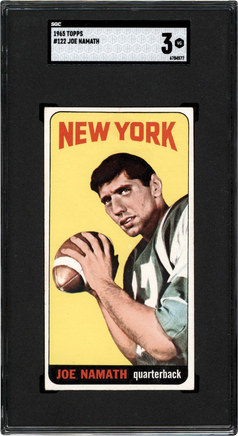 - 1965 Topps Football #122 Joe Namath Rookie Card SGC VG 3