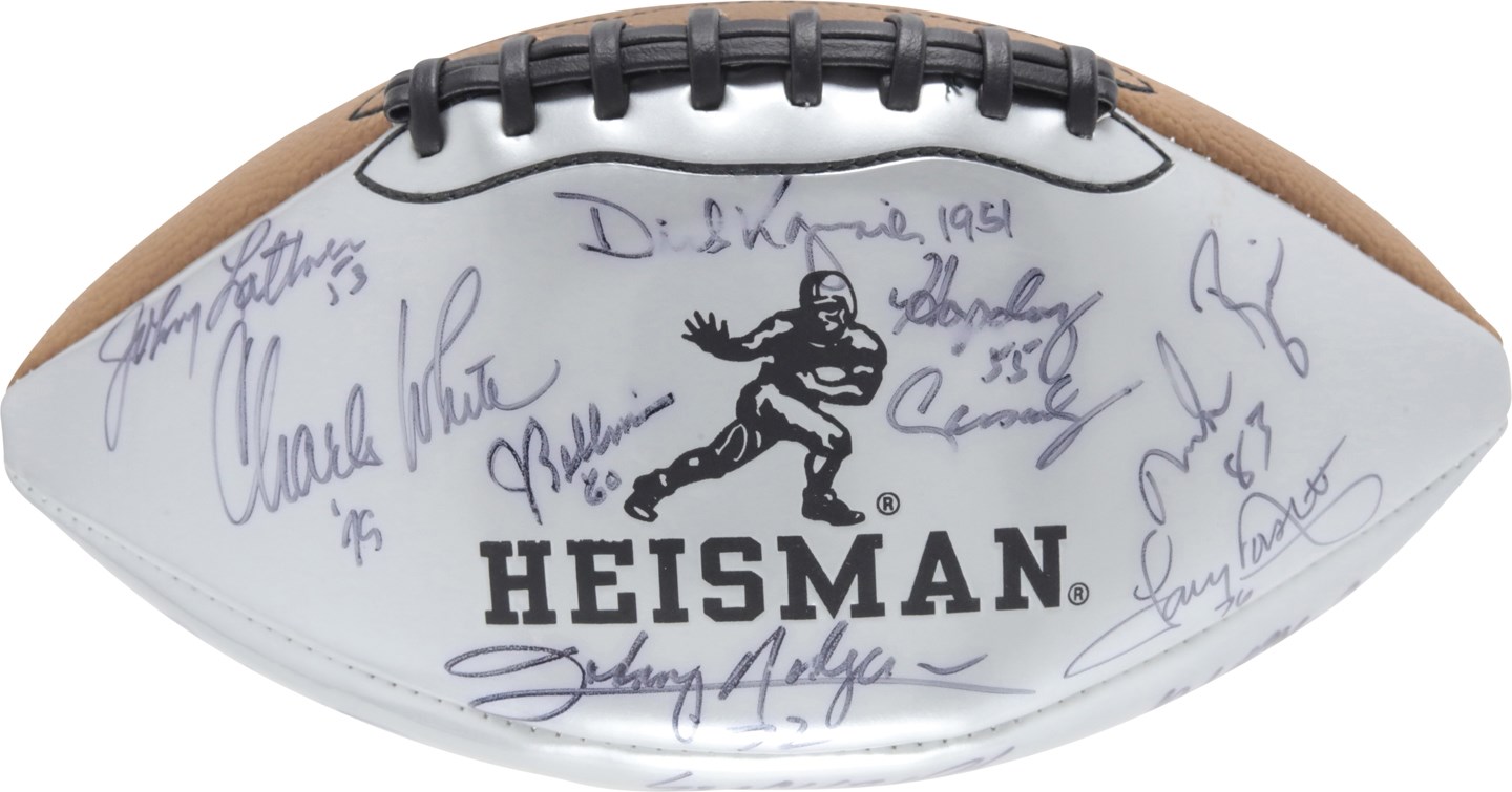 Football - Multi-Signed Heisman Trophy Winner Football w/21 Autographs (PSA)