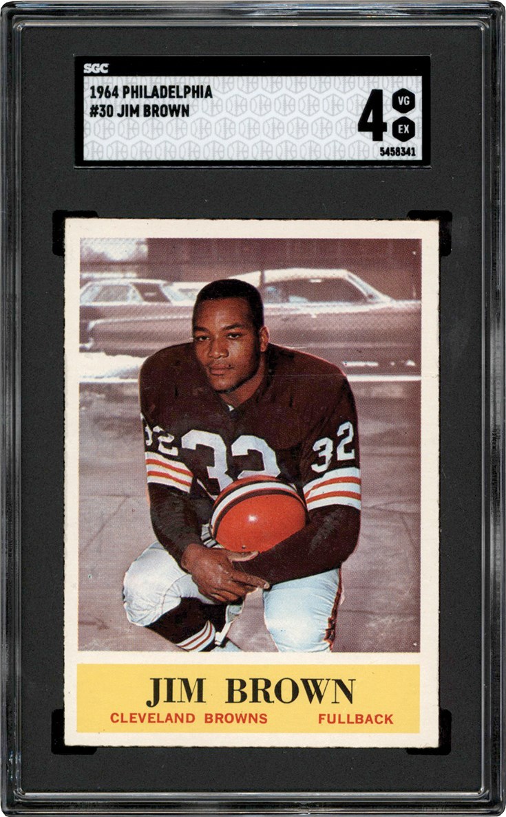 - 964 Philadelphia Football #30 Jim Brown Card SGC VG-EX 4