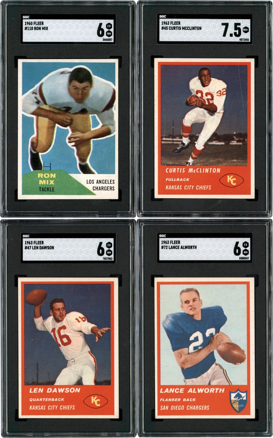 - 1960-1963 Fleer Football Collection w/SGC Len Dawson & Lance Alworth Rookie Cards (200+)