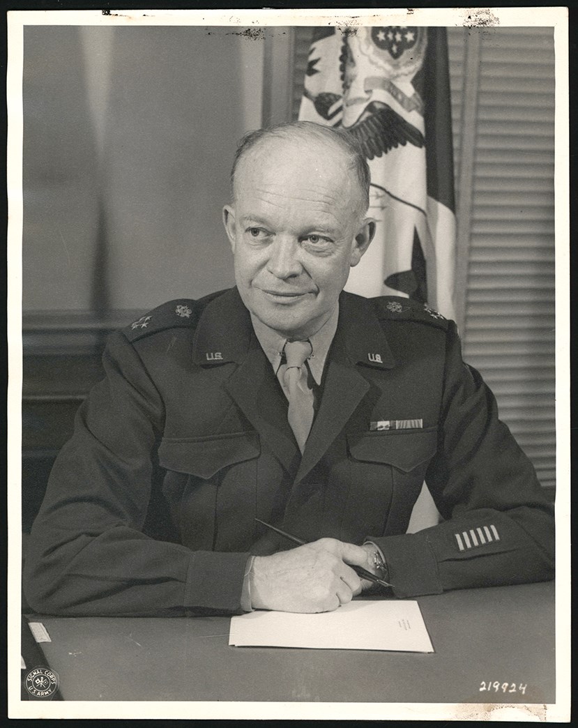 Vintage Sports Photographs - Circa 1940s Dwight Eisenhower U.S. Army Signal Corps Photograph (PSA Type I)