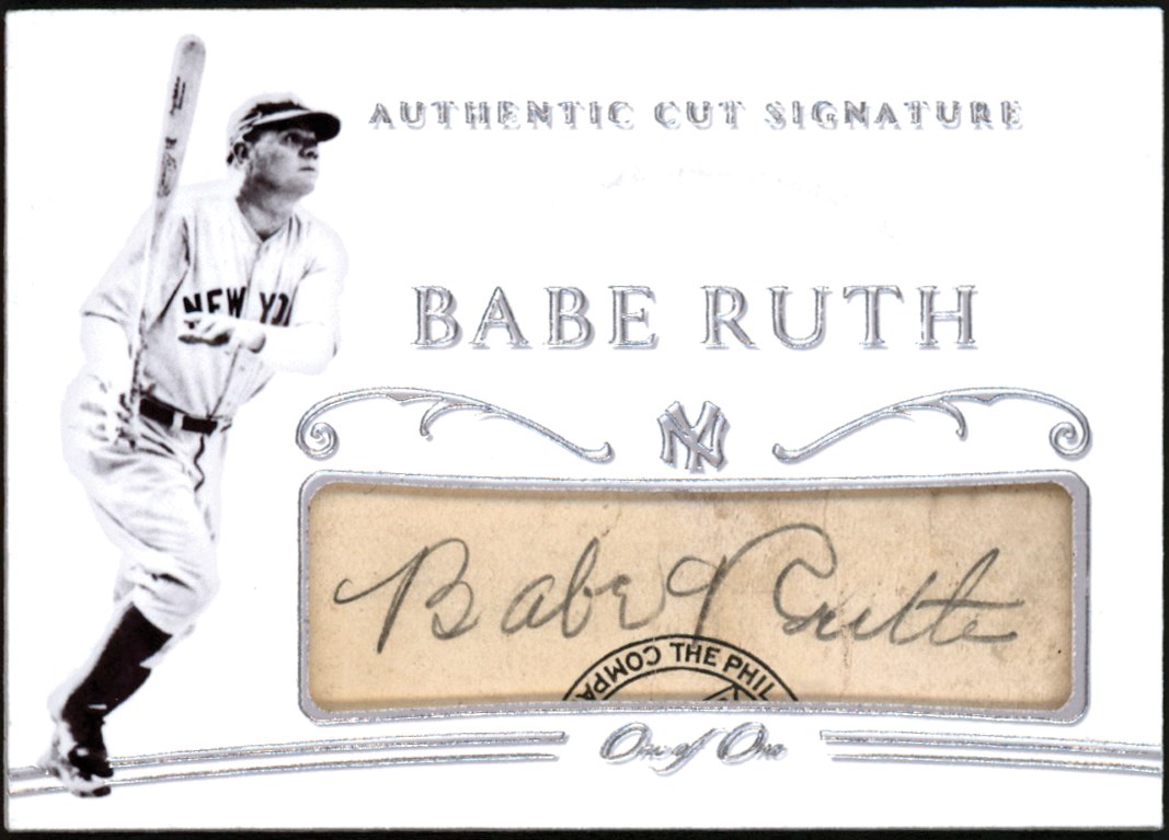 - Babe Ruth Cut Signature "1/1" Autograph Card (JSA)