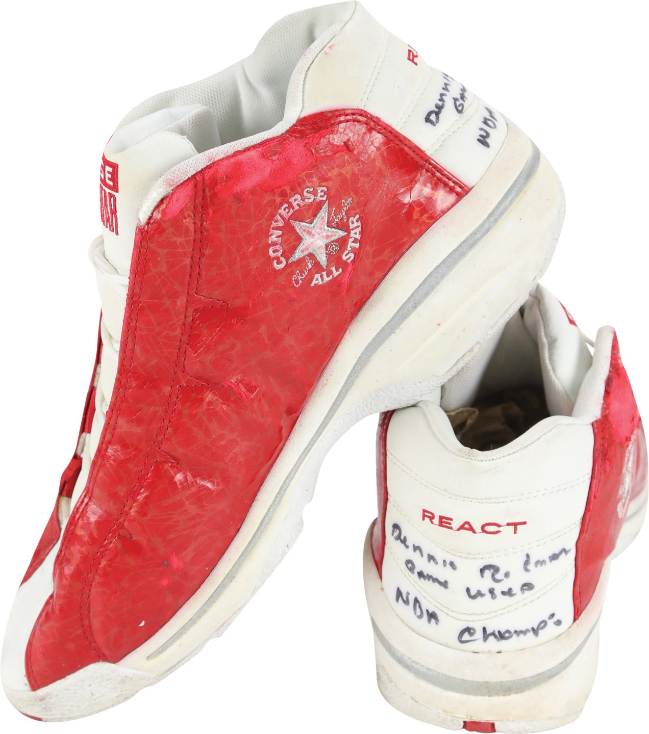 - 1997-98 Dennis Rodman Chicago Bulls Game-Worn Converse Shoes