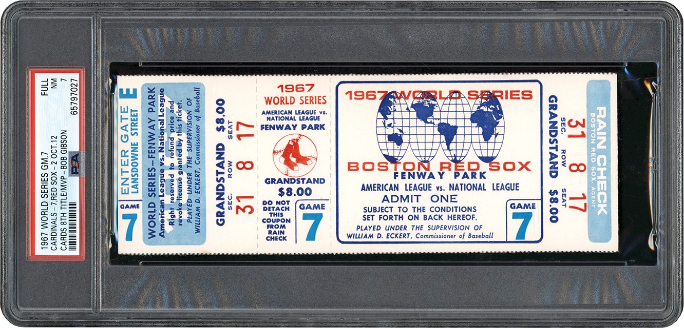 Tickets, Publications & Pins - 1967 World Series Game 7 Full Ticket PSA NM 7 (Pop 1 of 1 - Only 1 Higher)