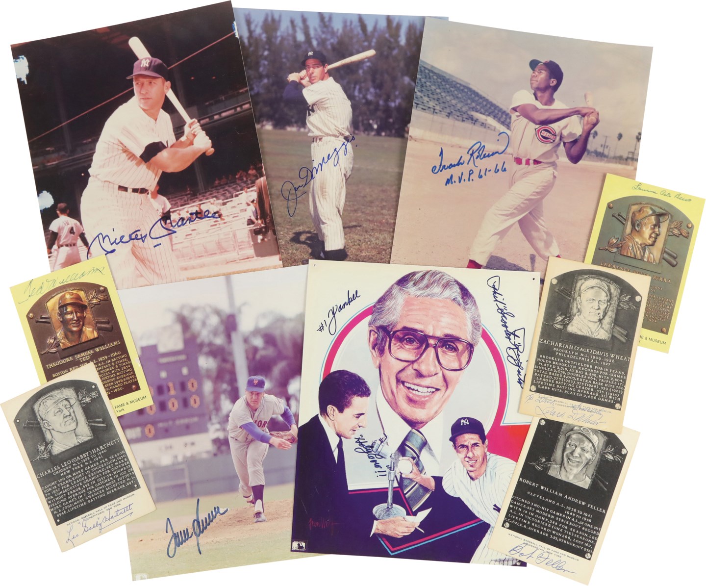 Baseball Autographs - Hall of Famers Autograph Collection w/Mantle & DiMaggio (11)