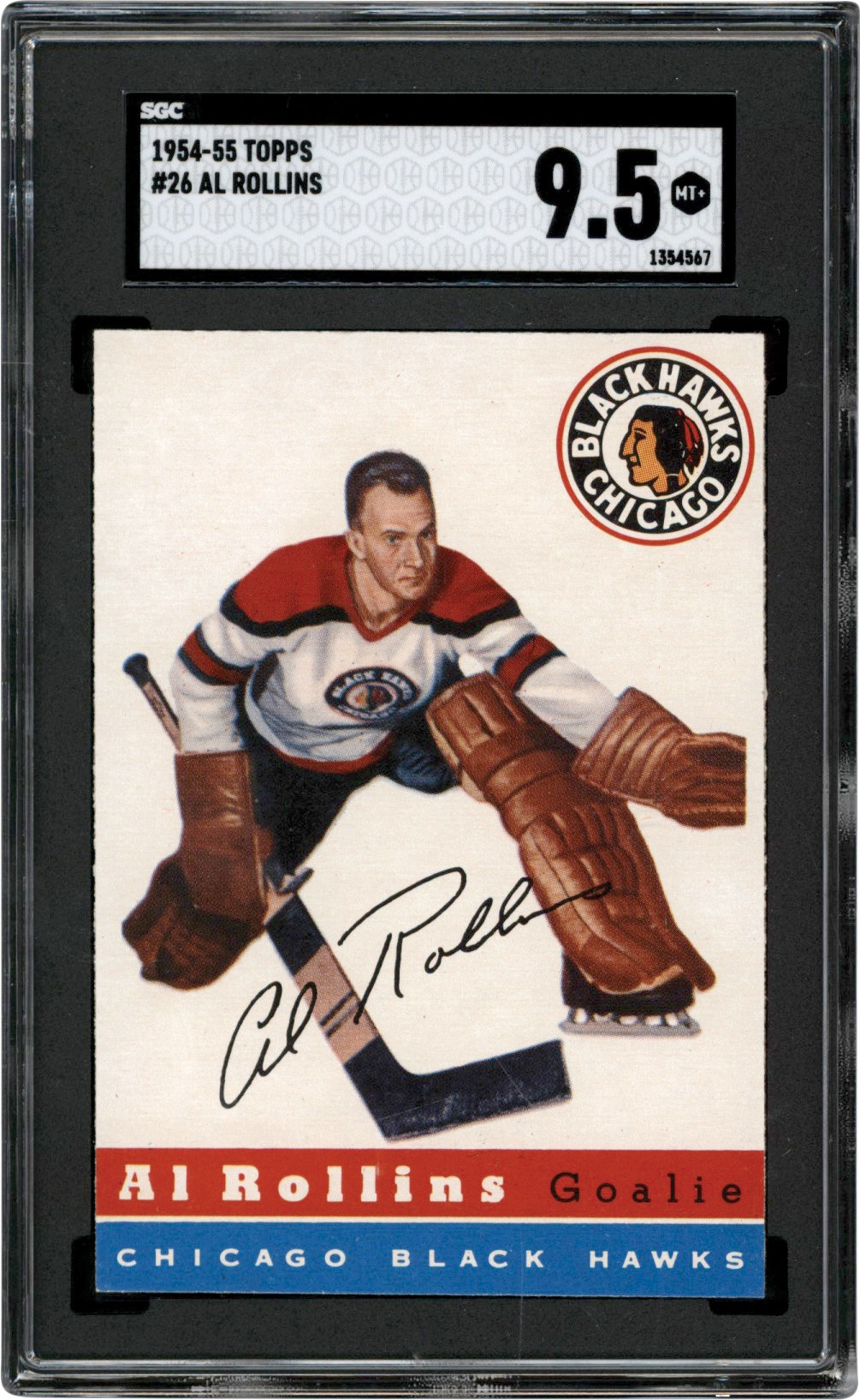 Hockey Cards - 1954-1955 Topps Hockey #20 Al Rollins SGC MINT+ 9.5 (Finest Known Example)