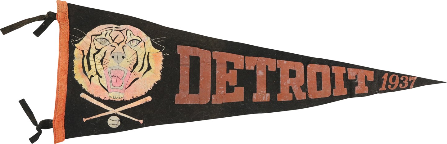 Baseball Memorabilia - 1937 Detroit Tigers Pennant