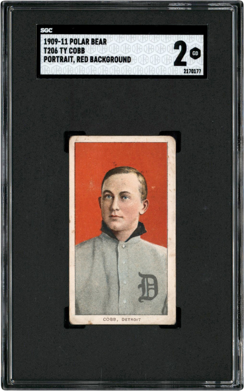 Baseball and Trading Cards - 909-1911 T206 Ty Cobb (Red Portrait / Polar Bear) SGC GD 2