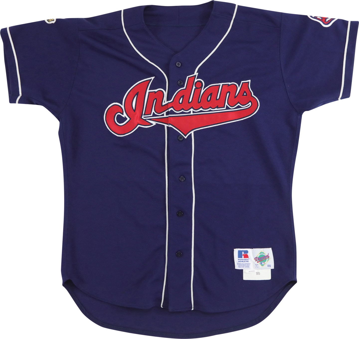 Baseball Equipment - 1995 Carlos Baerga Cleveland Indians Game Worn Jersey - Prepped for World Series