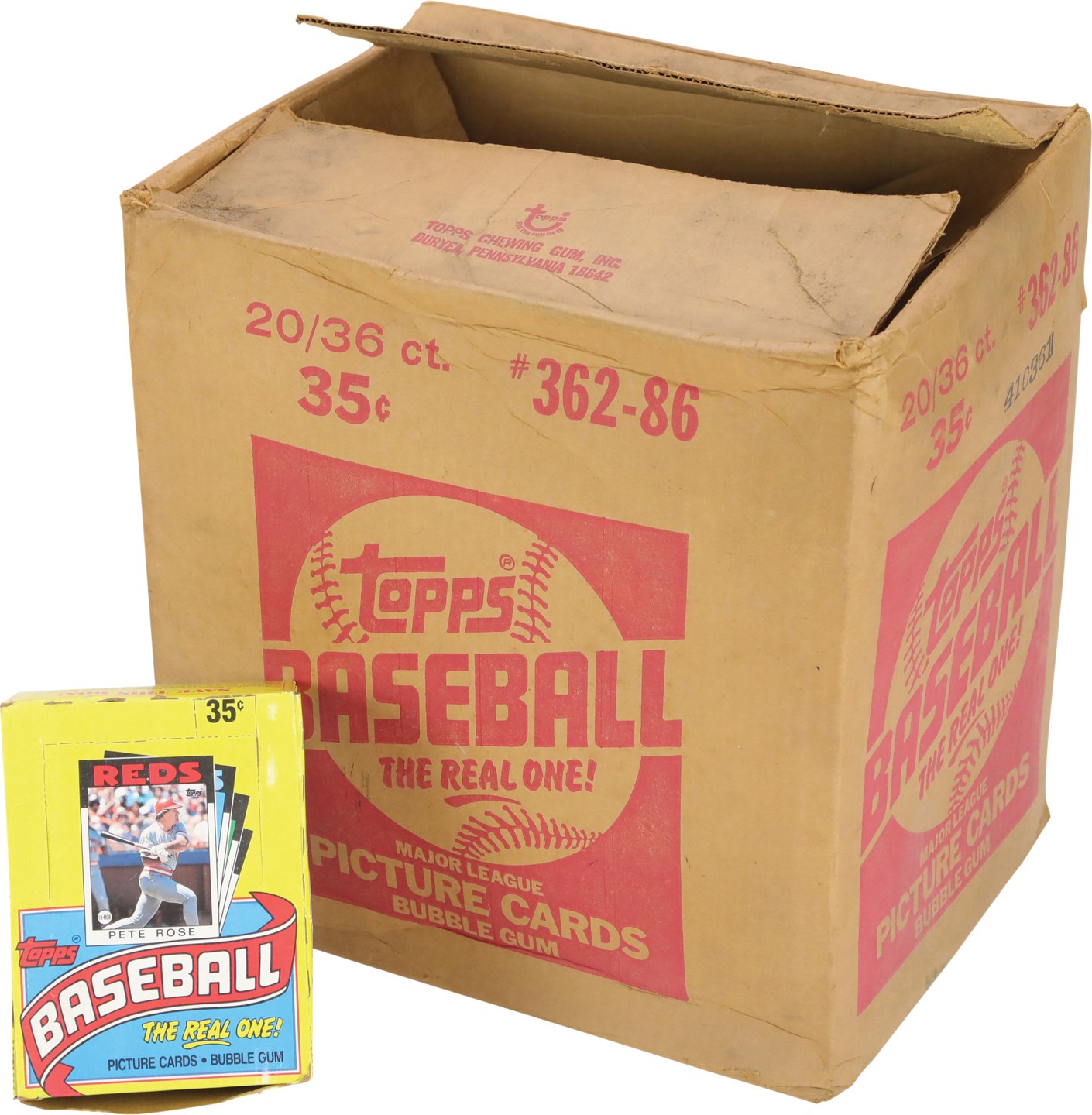 - 1986 Topps Baseball Wax Box Collection (13) w/Original Case