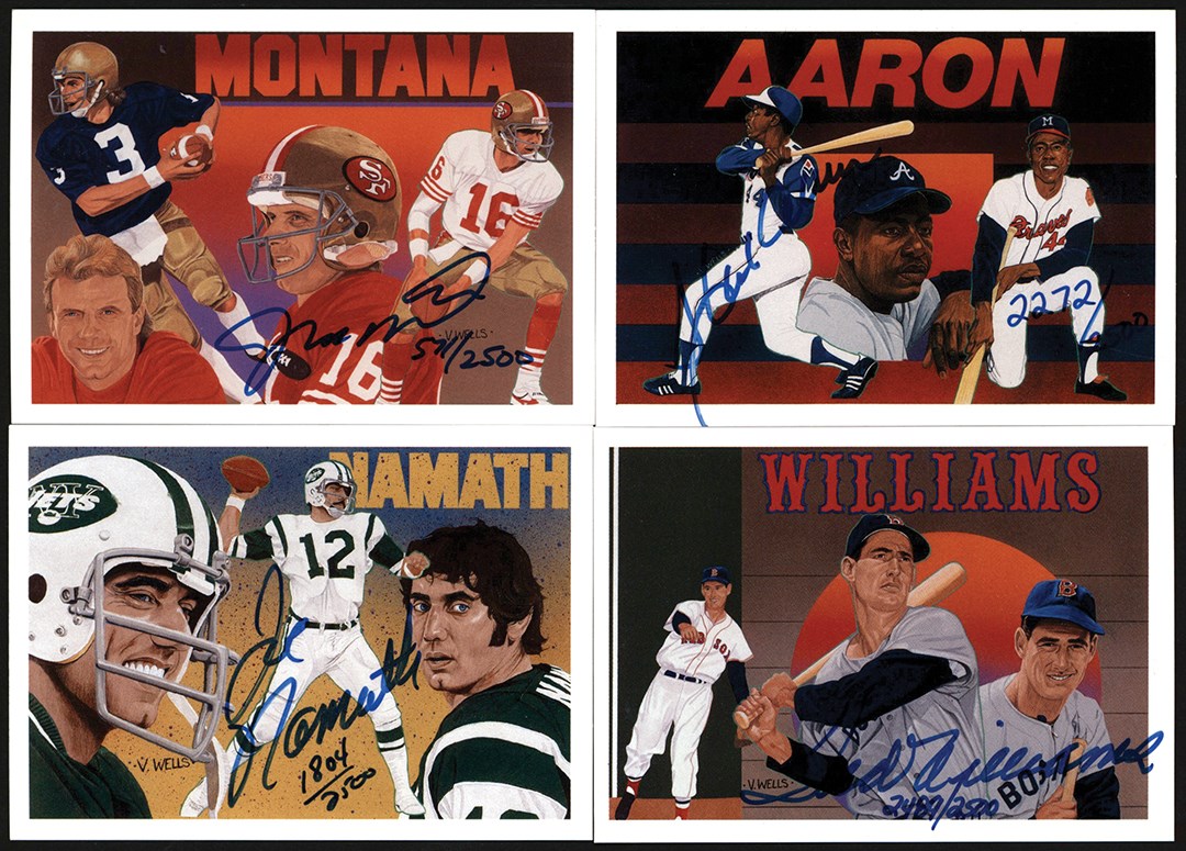 Signed 1990-91 Upper Deck "Heroes" Collection w/Ted Williams & Joe Montana (7)