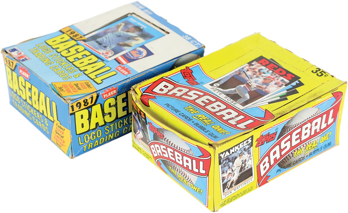 - 1986 Topps & 1987 Fleer Baseball Partial Wax Box Pair