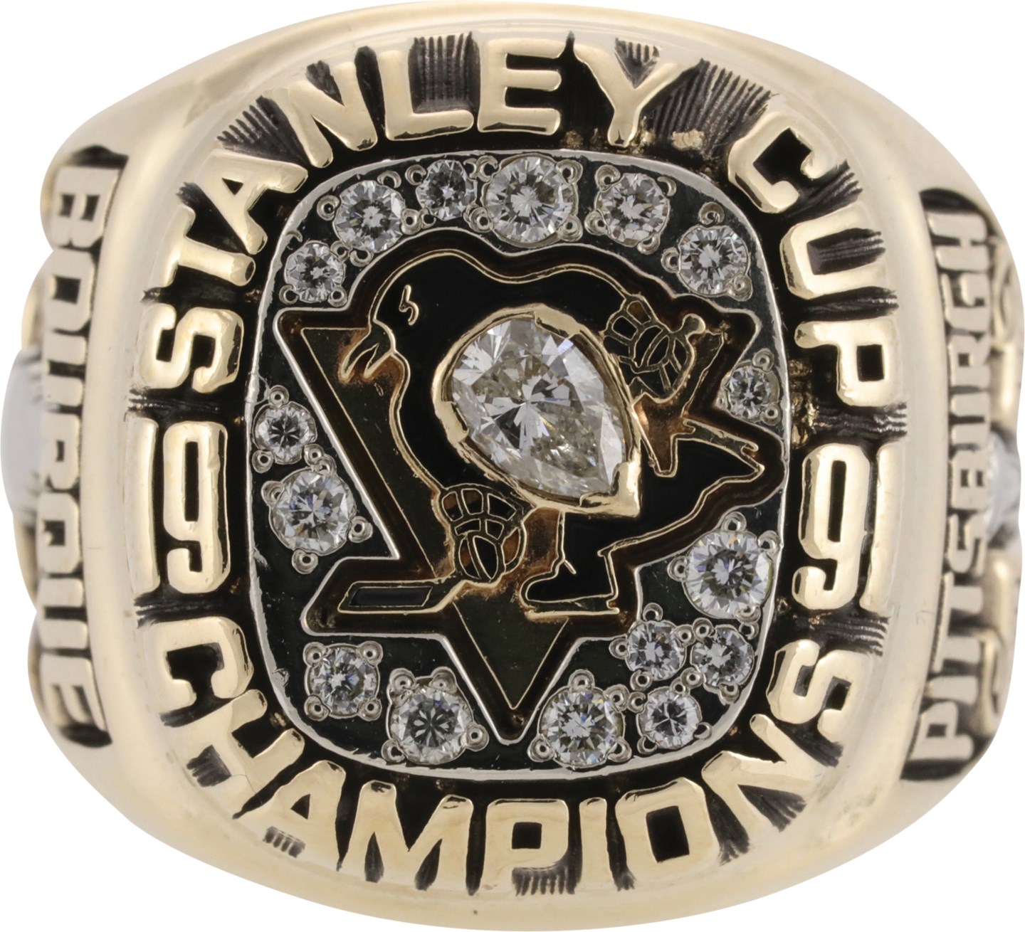 Hockey - 1991 Phil Bourque Pittsburgh Penguins Stanley Cup Championship Ring