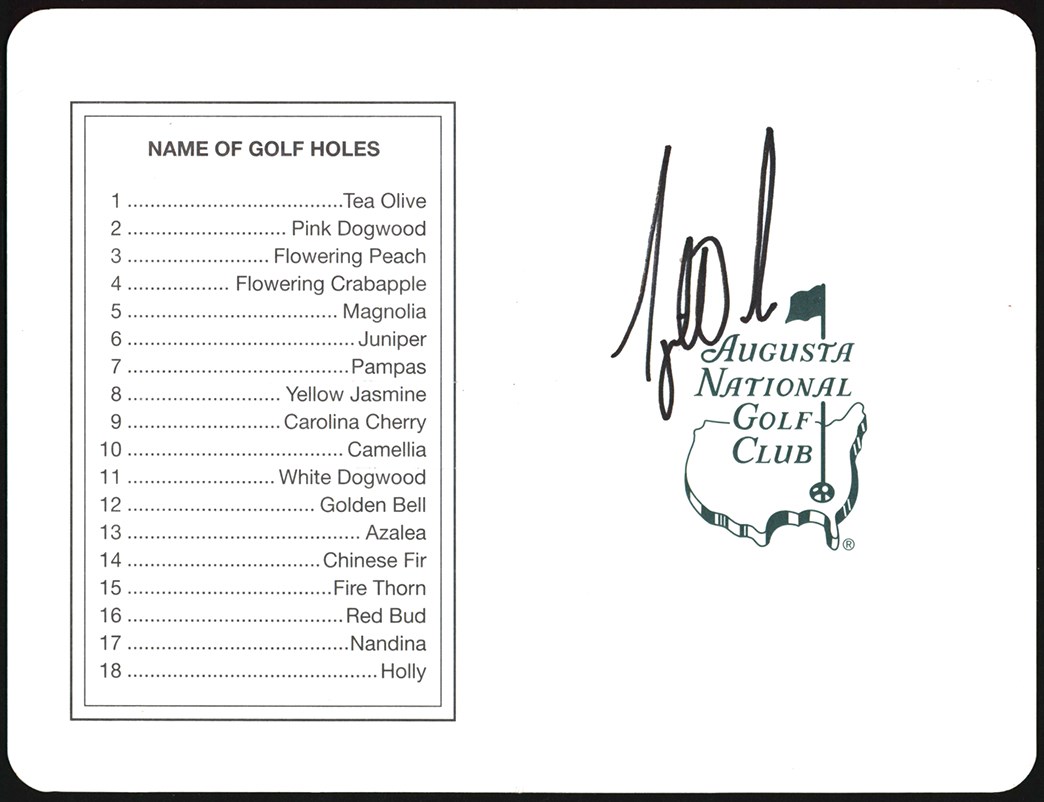 Olympics and All Sports - Tiger Woods Signed Augusta National Scorecard (JSA)