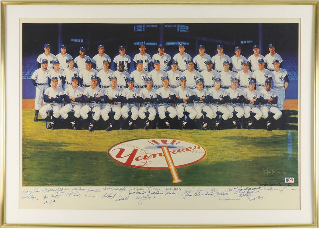 - 1961 World Champion New York Yankees Team-Signed Print (34 Autos)