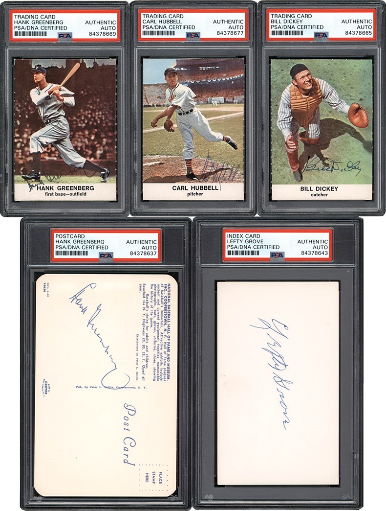 - Signed Hall of Fame Card and Postcard Collection (5) All PSA