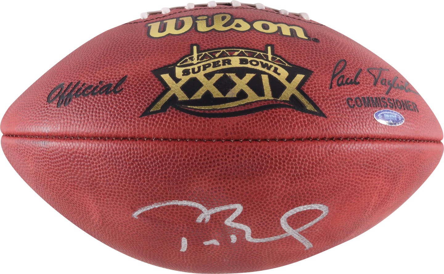 Football - Tom Brady Signed Super Bowl XXXIX Football (Fanatics & Tristar)