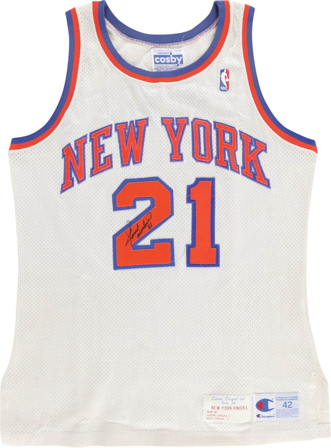 - 1990-91 Gerald Wilkins New York Knicks Signed Game Worn Jersey