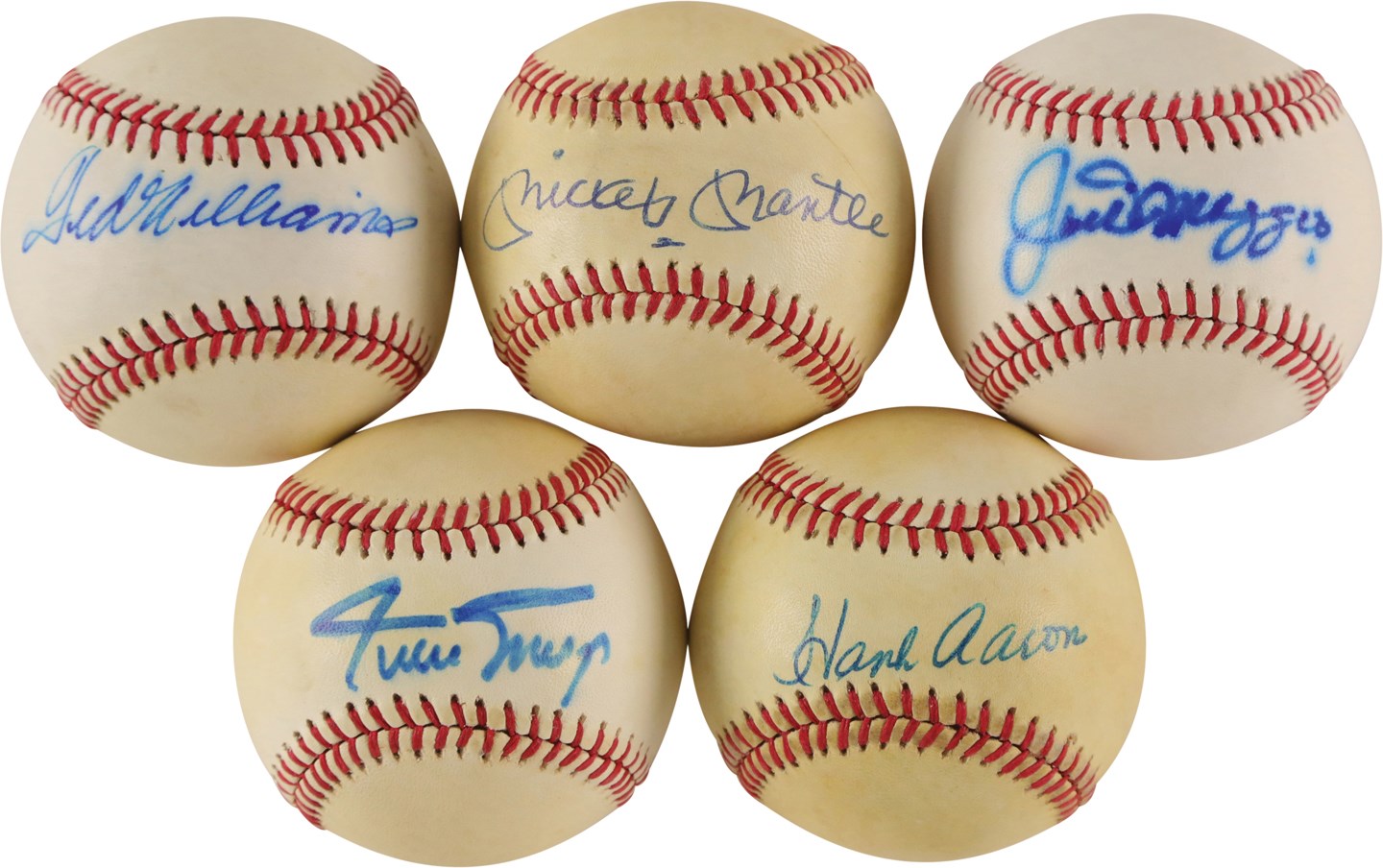 Baseball Autographs - HOFers & Stars Single-Signed Baseball Collection w/Mantle, DiMaggio, Williams (41)