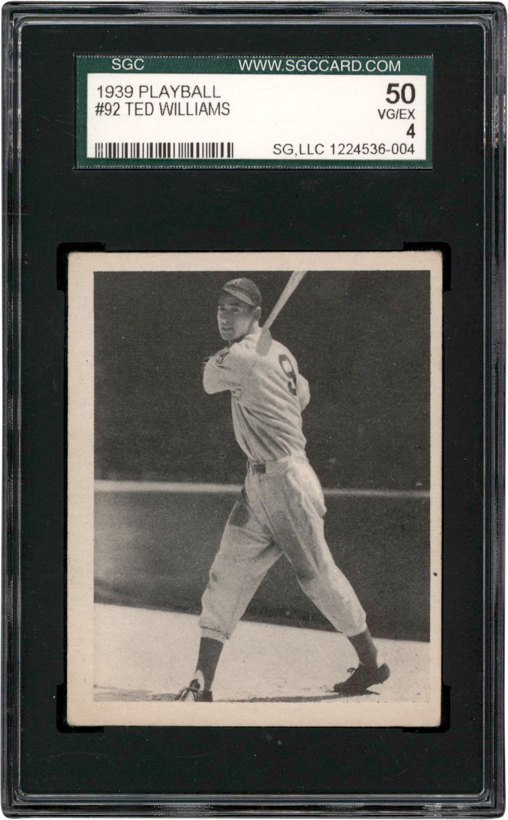 - 939 Play Ball #92 Ted Williams Rookie Card SGC VG-EX 4
