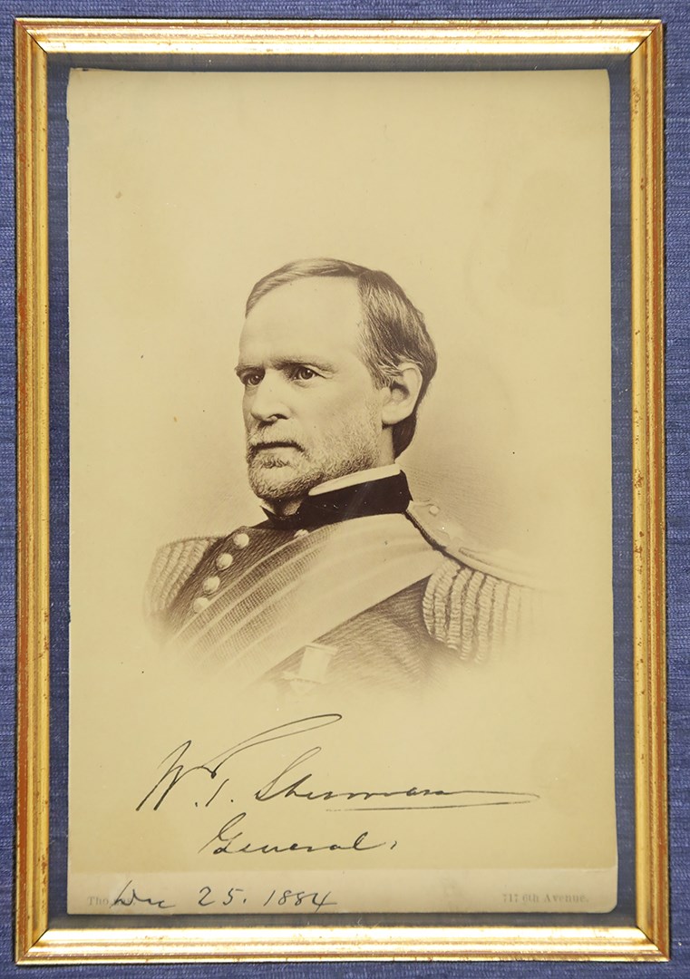 Historical Autographs - 1884 William Tecumseh Sherman Signed Cabinet Photo on Christmas Day (PSA)