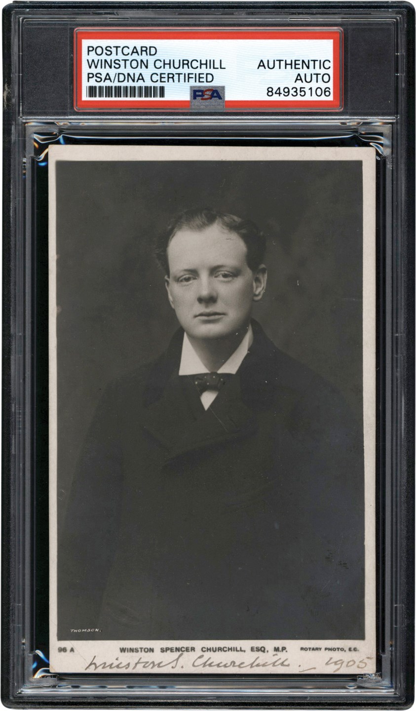 Historical Autographs - 1905 Winston Churchill Signed Real Photo Postcard (PSA)