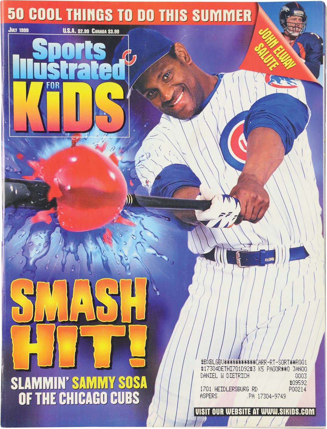 - 1999 Sports Illustrated For Kids Full Magazine w/High Grade Serena Williams Rookie Card