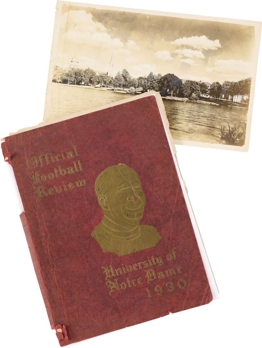 Football - 1930 Knute Rockne & Notre Dame Irish Team Signed Official Football Review - 24 Autos (PSA)