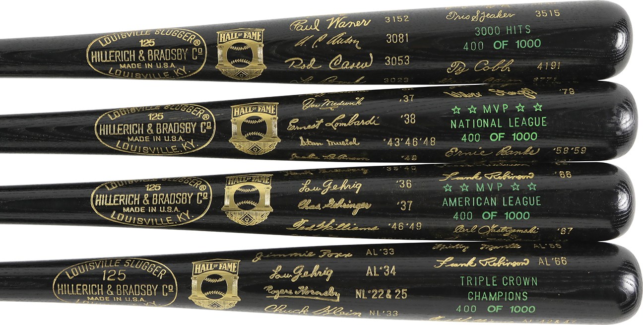 Baseball Memorabilia - Hall of Fame Black Bat Collection "400/1000" (4)
