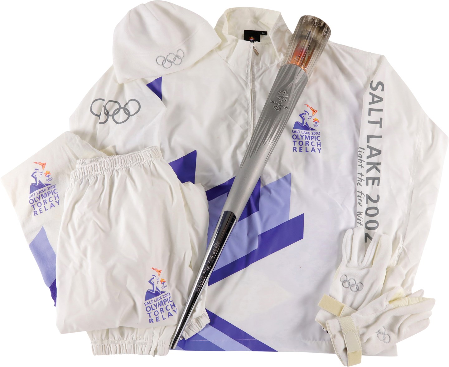 Olympics and All Sports - 2002 Salt Lake City Winter Olympics Torch & Participant Track Suit