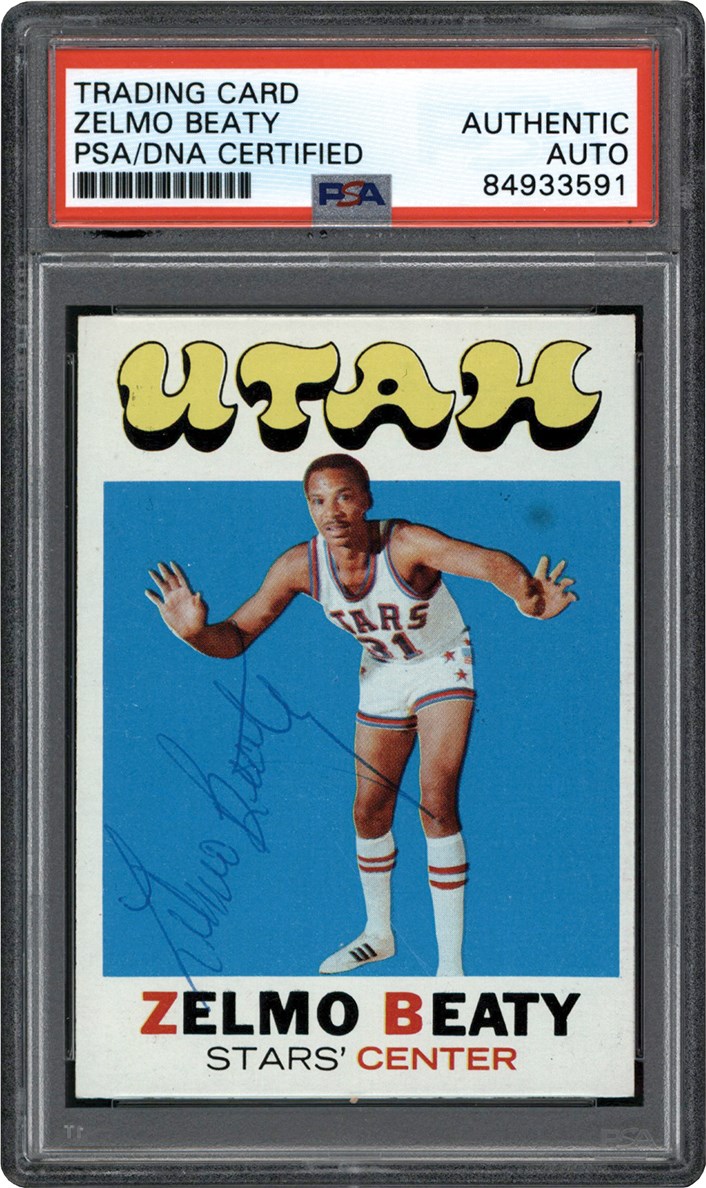 Basketball Cards - igned 1971-1972 Topps Basketball #165 Zelmo Beaty PSA Authentic
