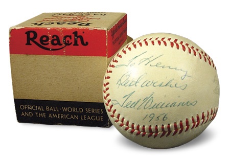 1956 Vintage Ted Williams Signed Baseball