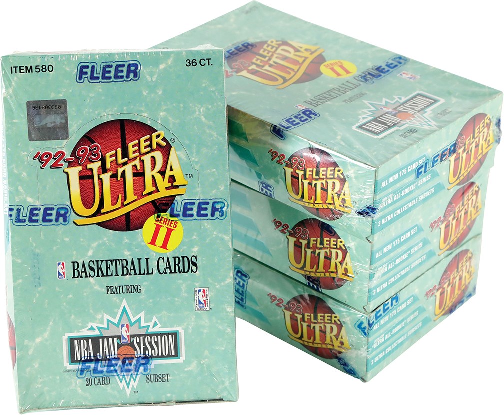 - 1992-1993 Fleer Ultra Basketball Series II Unopened Wax Box Collection (4)