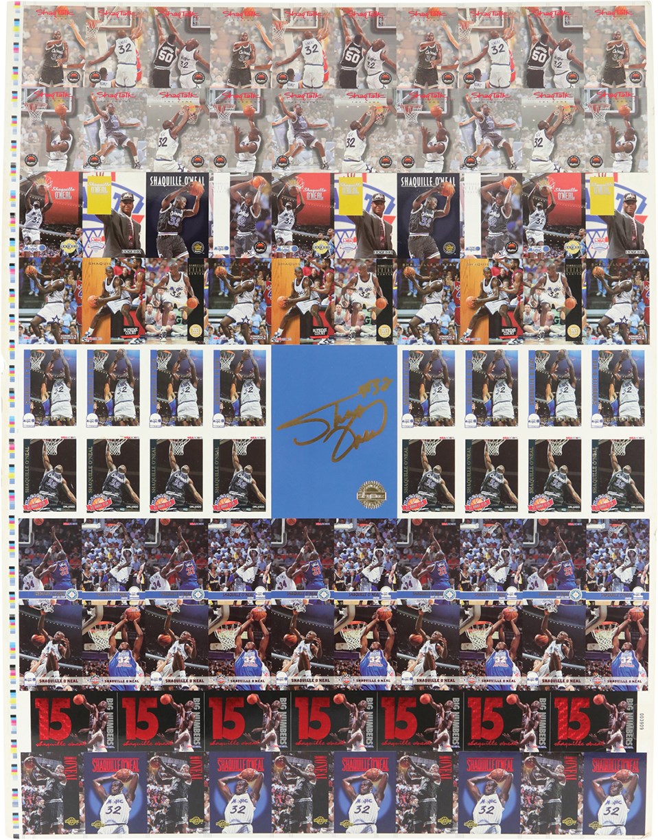 - 993-1994 SkyBox Hoops Basketball Shaquille O'Neal Uncut Sheet Advertising Poster