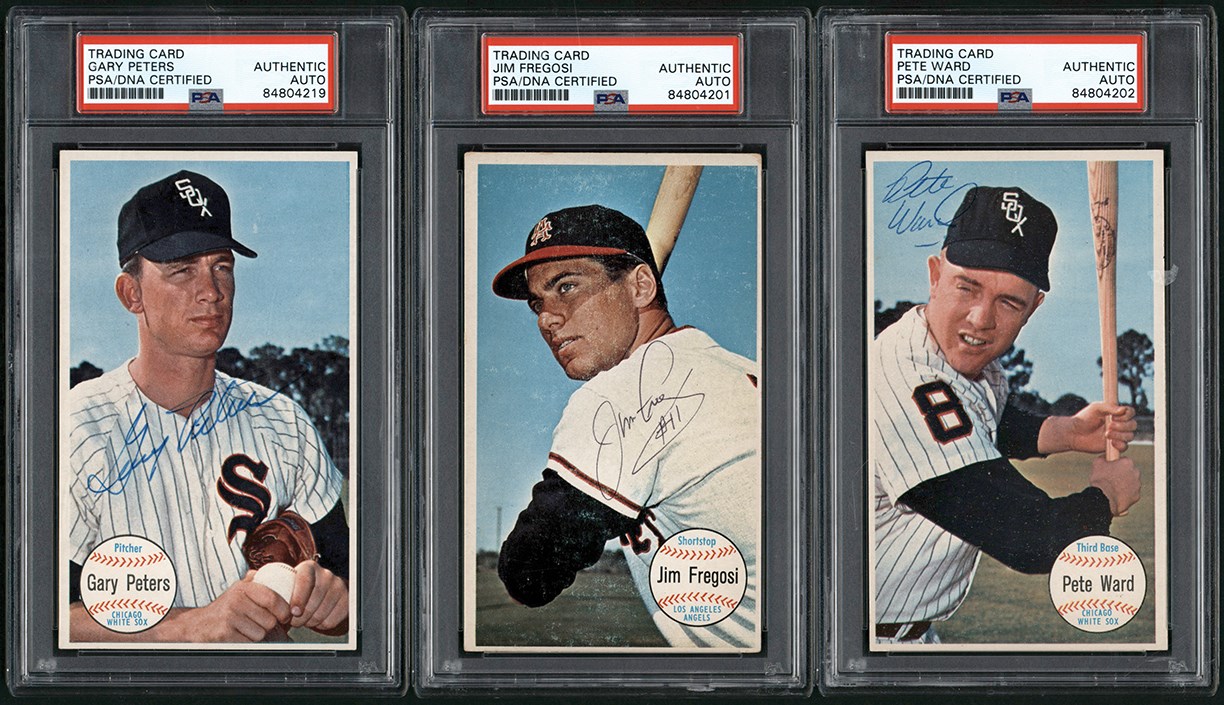 - 964 Topps Giants Signed Card Collection (3) All PSA