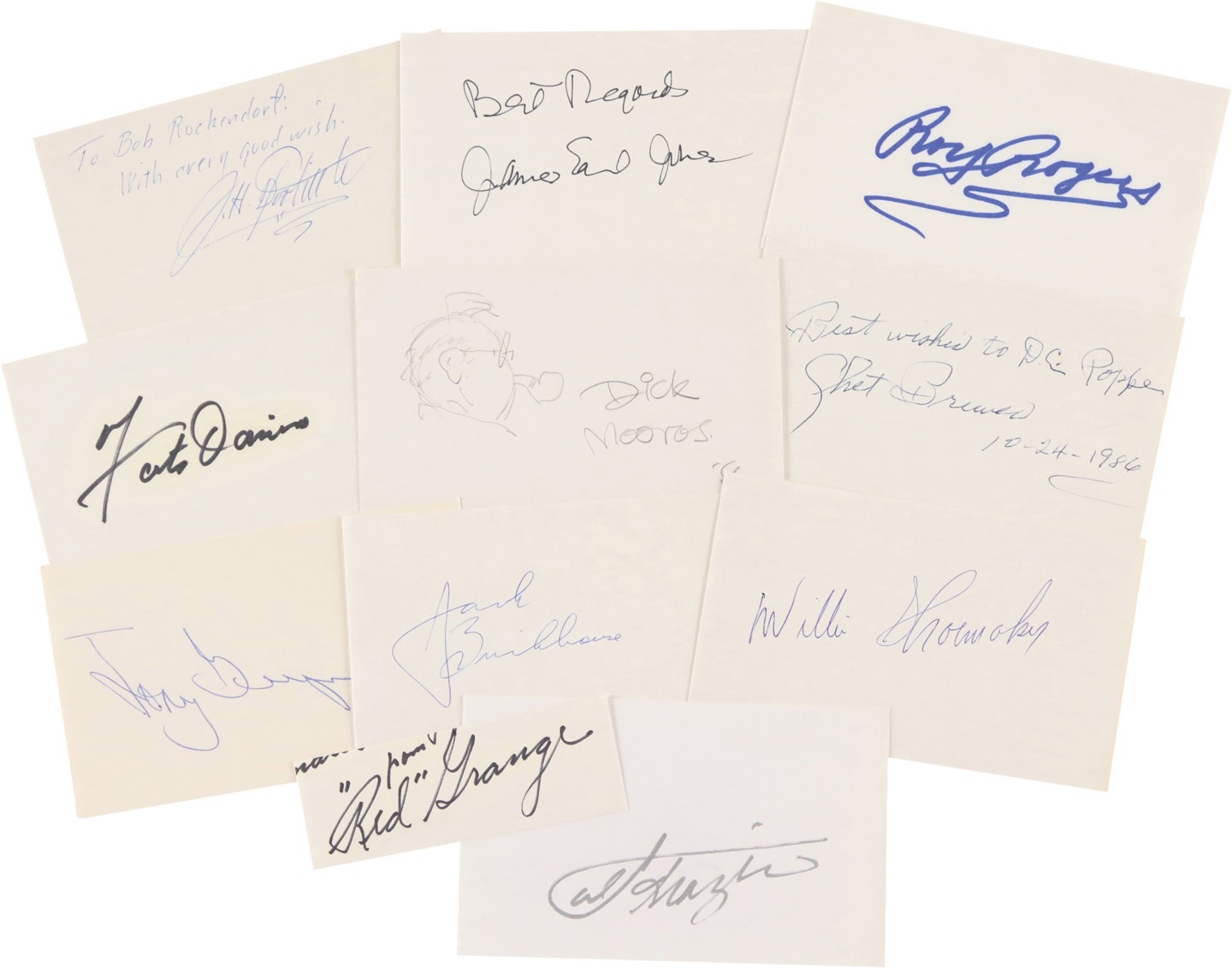 Baseball Autographs - Large Collection of Signed 3x5" Index Cards w/Negro Leagues & Pop Culture (165)