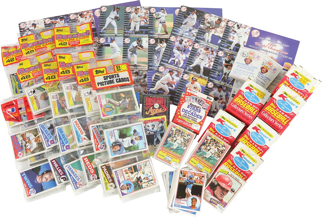 - 978-1999 Baseball Card Oddball Hoard w/Sealed Topps 1983-1989 Rack Packs