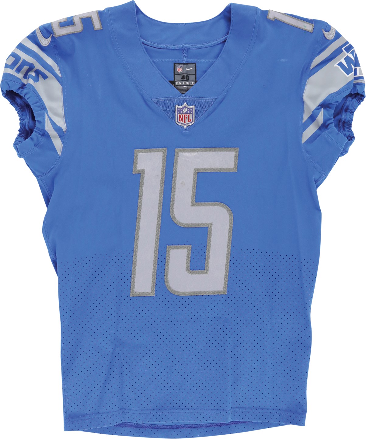 Football - 2017 Golden Tate Detroit Lions Game Worn Jersey to Two Games Inc. 500th Catch and 6,000th Receiving Yard (Photo-Matched)