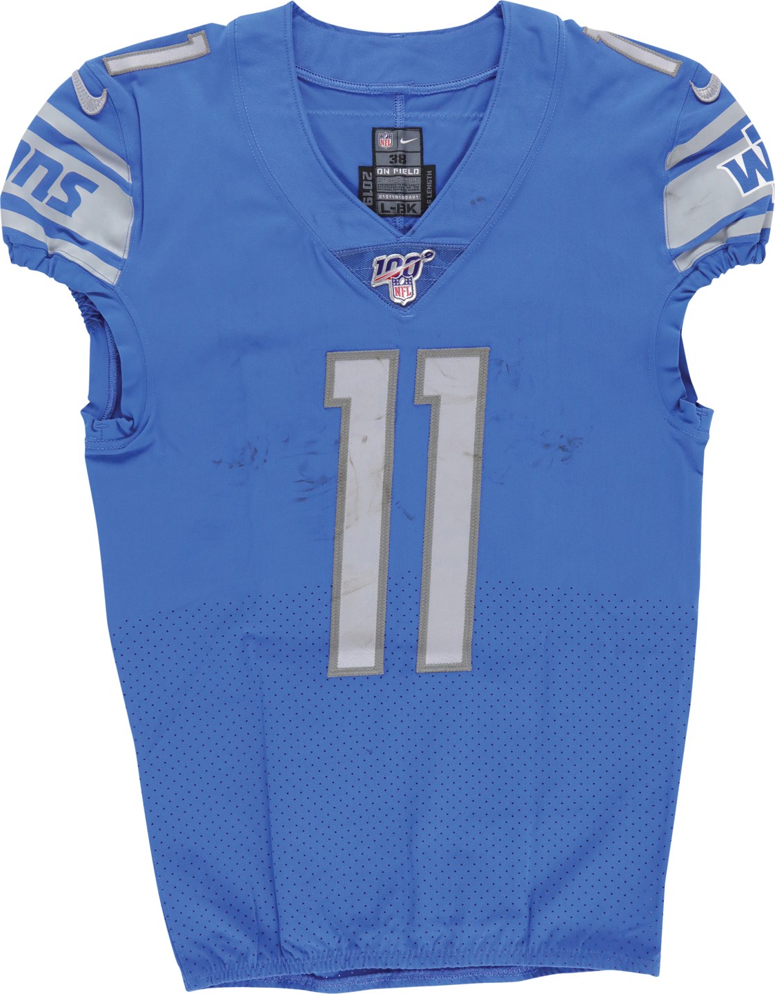 Football - 9/15/19 Marvin Jones Jr. Unwashed Detroit Lions Game Worn Jersey (Photo-Matched)